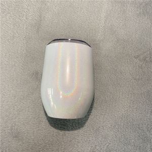 12Oz <b>Double</b> <b>Walled</b> Stainless Steel Rainbow Shimmer Wine Travel Tumbler Cups <b>Mugs</b> for White Sublimation - Product Image 4