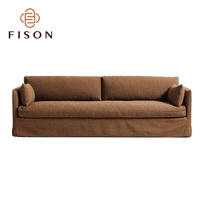 Canapé droit design créatif, design minimaliste moderne, pieds en bois massif, canapé 3 places en tissu, style crème, canapé rembourré