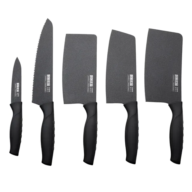 Non Stick Coating High Quality Chef's Knife Stainless Steel Kitchen 5 PCS Knives Knife Set with PP+TPR Handle
