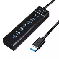 Hub USB 3.0 de 7 Puertos, Super Velocidad, Transferencia de Datos de 5 Gbps, con Cable de 0.3 m para Computadora Portátil, PC, Impresora, Disco Duro Externo, en Existencia