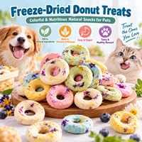 Friandises lyophilisées en forme de beignets à cinq anneaux pour chiots, chiens seniors et chats – Alimentation quotidienne et dressage pour animaux de compagnie