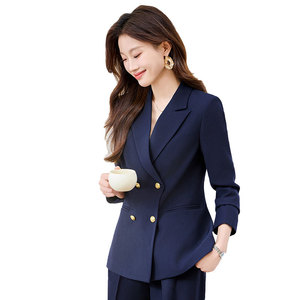 Women's Suit Set Polyester Worsted Full Sleeve Spring Office Lady Professional Formal Casual Style - Product Image 3