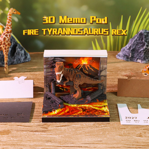 Bloc-notes 3D <span class=keywords><strong>T</strong></span>-<span class=keywords><strong>Rex</strong></span> à déchirer, sculpture en papier dinosaure, modèle animal préhistorique, bloc de notes en papier, objet de collection - Product Image 5