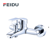 Robinet de douche thermostatique à deux trous, à poignée unique, en chrome contemporain FEIDU, réglage libre de l'eau chaude/froide, pour utilisation dans les salles de bain d'hôtel