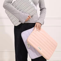 Housse pour ordinateur portable matelassée, couleur unie, durable, portable, élégante, 13,3 et 14 pouces, avec poignée, sac de transport, housse pour ordinateur portable