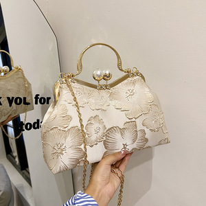 Chinese Style Shell Bag Women Chain Floral Handbag Vintage Shoulder Crossbody Bag All Seasons Summer 2023 - Product Image 1