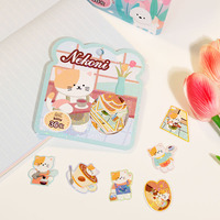 Nekoni Puffy Crystal Sakura Festival Esthétique Autocollants Autocollants Autocollant Original Chat Stickers Panda Corgi Animal Autocollants