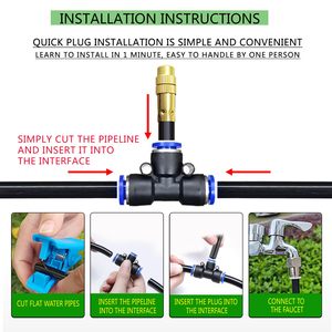 YUJIA Kit d'irrigation <span class=keywords><strong>goutte</strong></span> <span class=keywords><strong>à</strong></span> <span class=keywords><strong>goutte</strong></span> <span class=keywords><strong>à</strong></span> effet de serre PW-726 360 réglable 15 buses de pulvérisation en laiton tuyau de 8mm système automatique 49.21ft - Product Image 2