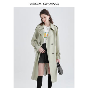 VEGA CHANG 2025 осенний Новый небольшой средней длины Свободный Повседневный плащ в британском стиле Женский Тренч - Product Image 6