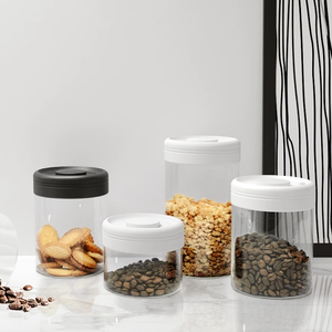 Recipiente de almacenamiento hermético Vacare, tarro de vacío de vidrio transparente sin BPA con tapa a prueba de fugas, logotipo personalizado para almacenamiento de especias de té - Product Image 2