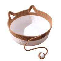 Lit confortable et mignon résistant aux rayures avec tissu en coton tissé, lit pour animaux de compagnie et accessoires jouets pour chat à usage quotidien