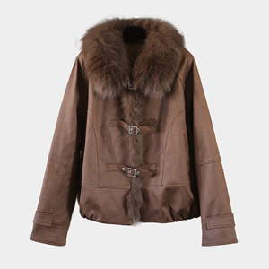 <span class=keywords><strong>Giacca</strong></span> Corta Invernale da Donna in Piuma d'Oca con Grande Collo in <span class=keywords><strong>Pelliccia</strong></span> di Volpe, Taglia Unica, Calda e Alla Moda - Product Image 2