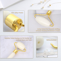 Rouleau de massage facial en quartz blanc naturel et ensemble Gua Sha double tête, outil de raclage en forme de cœur pour raffermir la peau et les soins du visage