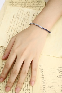 Anster Precio de Fábrica Pulsera de Tenis de Zafiro de Moda con Piedra <span class=keywords><strong>Mian</strong></span> de Forma Redonda de 7.5ct/7.85ct/8.5ct, Joyería S925, Personalizada - Product Image 6