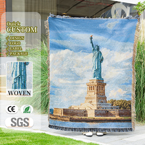 <span class=keywords><strong>Jacquard</strong></span> tấm thảm dệt bốn mùa xách tay cá nhân tùy chỉnh Cắm Trại Dã ngoại sofa ném chăn - Product Image 1