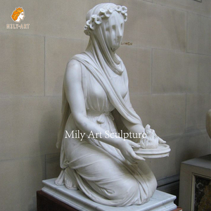 Sculpture classique en <span class=keywords><strong>marbre</strong></span> de taille réelle, sculptée à la main, représentant la Dame Voilée - Product Image 2