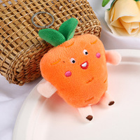 Porte-clés en peluche mignon en forme de fruits, breloques assorties de dessins animés (fraise, pastèque, carotte), pendentif de sac doux, cadeau pour fête d'enfants