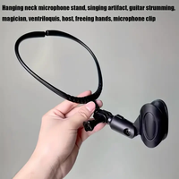 Support de cou de microphone réglable Support de micro léger pour le cou pour les musiciens magiciens et les performances en direct