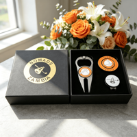 Ensemble de marqueurs de balle magnétiques et outils de réparation de divots de golf personnalisés avec logo, en émail de qualité supérieure, design original, idéal comme cadeau souvenir