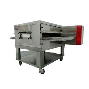 Four à pizza avec fenêtre visible de 32 pouces 300 ° Four à gaz à convoyeur avec une grande capacité de production pour les pizzerias/restaurants - Product Image 1