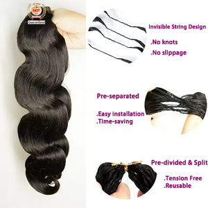 ผมโครเชต์แบบแยกส่วนสำเร็จรูป 100% ผมแท้เวอร์จิ้นแบบดิบ ต่อผมลอนบอดี้เวฟ เฟเธอร์ไลน์ ผมแท้ 100% - Product Image 2