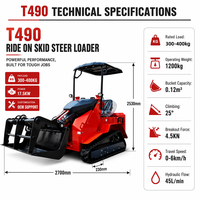 Mini Track Skid Steer Loader met meerdere aanbouwdelen, kleine mini-skidsteerlader, EPA Euro 5 gecertificeerd, 2 jaar garantie