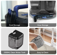 Machine de nettoyage professionnelle portable pour tissus, tapis et canapés, avec double réservoir d'eau, pulvérisation et aspiration