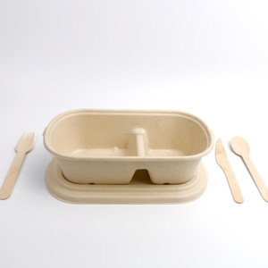 Assiettes de livraison rapide de haute qualité plateaux de bandeja d'emballage alimentaire jetables <span class=keywords><strong>plateau</strong></span> de <span class=keywords><strong>repas</strong></span> de bagasse avec compartiment fournisseurs en gros - Product Image 2