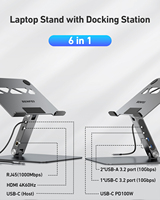Stasiun Dock Laptop BENFEI dengan USB C 6in1, HD MI 4K 60Hz, Gigabit Ethernet, 100W PD, 1*USB C 3.2 dan 2*USB A 3.2