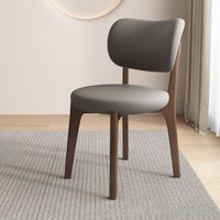 Chaise de salle à manger sans accoudoirs en bois massif nordique, rembourrée en cuir, mobilier de maison, design moderne et simple, pour restaurant et hôtel, directement de l'usine.