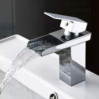 Robinet mitigeur de salle de bains à levier unique, mitigeur de luxe hôtel Standard 5 étoiles carré en acier inoxydable, cascade robinet de salle de bains