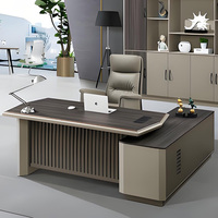 Poste de travail moderne de luxe en forme de L pour directeur de bureau PDG Mobilier de direction Bureaux avec tiroirs pour la conception de table de chambre