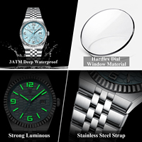 Reloj de Pulsera Poedagar de Cuarzo, Acero Inoxidable de Alta Calidad, Lujoso, Resistente al Agua y Luminoso para Hombre