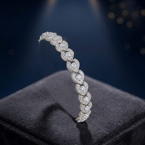Pulsera de Plata de Ley 925 de KIVORA, Joyería Fina para Boda, Lujosa, Brillante, con Corte Moissanita - Product Image 2