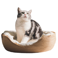Lit pour chien ou chat en rotin massif naturel fabriqué à la main Canapé-lit durable et écologique