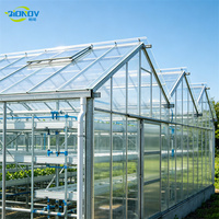 Serre en verre de 4 m de hauteur pour la culture hydroponique de cultures hautes, serre agricole