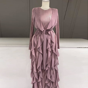 Robe Élégante pour Femme, Nouveau Design Tendance, Col Rond, Volants et Plissés, Été 2025, Vente en Gros Boutique - Product Image 1