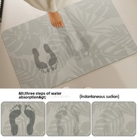 Tapis de sol moderne en silicone à motif abstrait, absorbant, à séchage rapide, antidérapant, fin, tailles personnalisées, pour salle de bain, entrée, douche