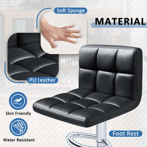 Best-seller <span class=keywords><strong>Tabouret</strong></span> <span class=keywords><strong>de</strong></span> <span class=keywords><strong>bar</strong></span> moderne Pivotant réglable en cuir Pu Île carrée Tabourets <span class=keywords><strong>de</strong></span> <span class=keywords><strong>bar</strong></span> noirs pour la cuisine - Product Image 4