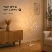 Arbre lumineux LED 8 modes 120 cm en bouleau blanc, guirlande féerique, arbre scintillant de table, décoration lumineuse pour la maison, la chambre et Noël