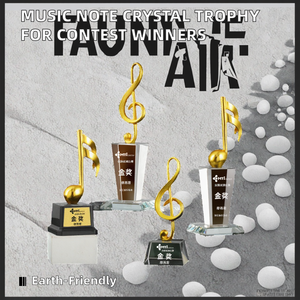 Trofeos <span class=keywords><strong>de</strong></span> Cristal Ecológicos con Notas Musicales, Premios para Canto, <span class=keywords><strong>Baile</strong></span>, Discursos, Guitarra, Micrófono, Violín, Placas <span class=keywords><strong>de</strong></span> Concurso - Product Image 2