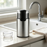 Mini moulin à café électrique, boîtier en acier inoxydable, fonctionnement automatique facile pour un usage domestique, modèle noir LBP-318 (NOIR)