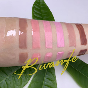 Migliori cosmetici campioni gratuiti private label nude organico lip gloss chiaro fornitore - Product Image 5