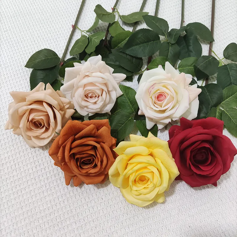 New Design artificial real touch silk rose decorative single rose flower artificial flower