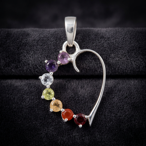 Coeur taillé pierre Chakra métal pendentif en gros cristal de guérison gravé Usui Reiki symboles pierre précieuse énergie positive pierre précieuse - Product Image 3