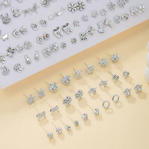 Aretes de Moda, 100 Pares de Estilos Variados, Aretes de Aleación de Zinc para Venta en Mercados Nocturnos - Product Image 4