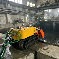 Robot de dragage sur chenilles télécommandé, drague hydraulique pour boues et sels, machine à chenilles pour le nettoyage des canalisations municipales et des étangs