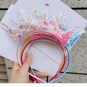 Accesorio transparente para el cabello Shaker Girls con Big Star Crown <span class=keywords><strong>Diadema</strong></span> para niños con lentejuelas brillantes - Product Image 1