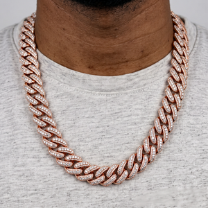 Collier chaîne cubaine de grande taille en argent sterling 925 avec diamant moissanite VVS surélevé au milieu, bijoux hip-hop - Product Image 1
