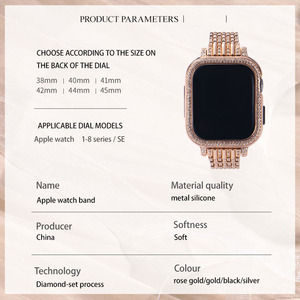 Bling ban nhạc kim loại đồ trang sức Rhinestone kim cương Vòng đeo tay Tương thích cho <span class=keywords><strong>Apple</strong></span> xem trường hợp 38/42mm loạt 3-8 <span class=keywords><strong>6</strong></span> SE cổ tay phụ kiện - Product Image 4
